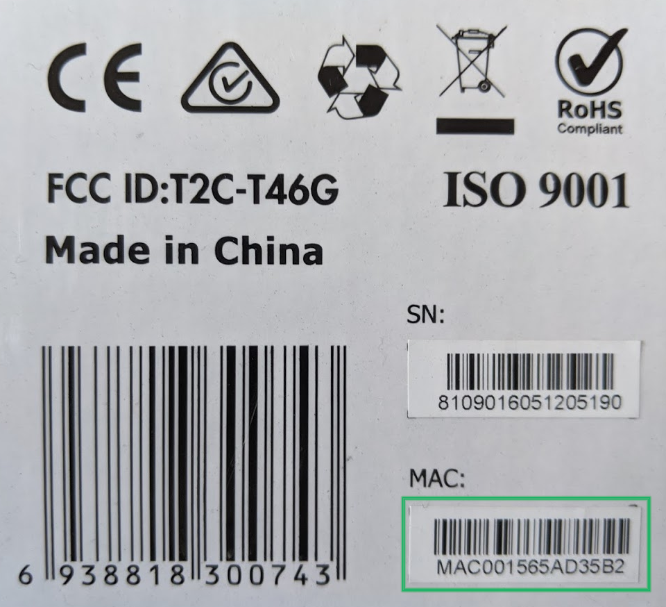 Device Mac Address Sticker Locating a Handset MAC Address - MaxoTel / Maxo Telecommunications